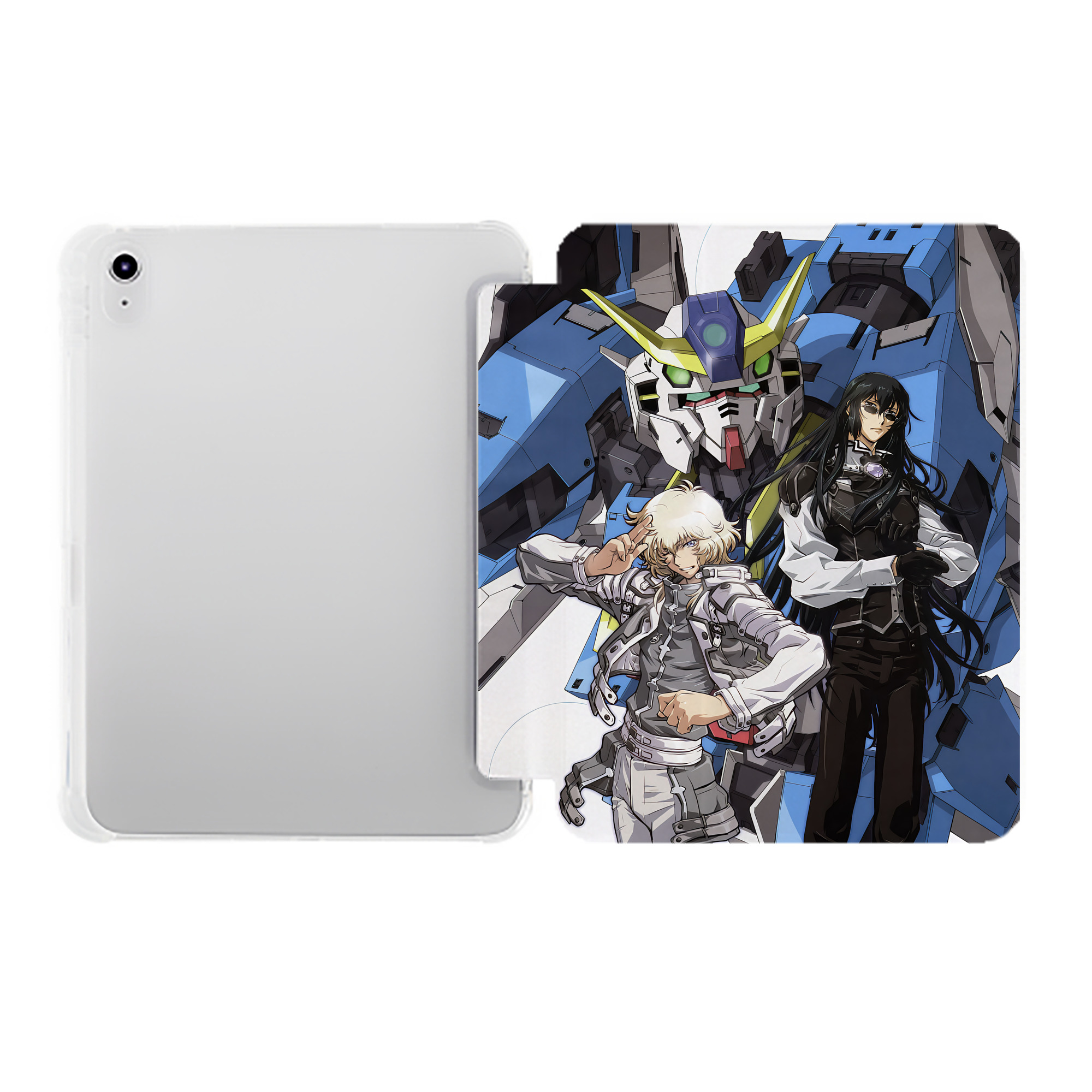 （画像用） 機動戦士ガンダム Mobile Suit Gundam IPad ケース ペン収納付き 三つ折りスタンド PUレザー×シリコン 対応機種9.5/10.5/10.9インチ